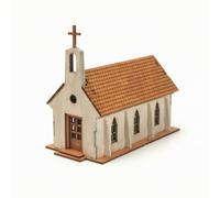 RoaQinFo Modello in 1 72 Modello Architettonico Edificio Miniatura Legno Hobbistico Educativo con Tetto Rimovibile Struttura Classica Fai da Te Adatto per, 91054 Europe Church