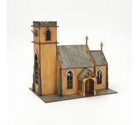 RoaQinFo Modello in 1 72 Modello Architettonico Edificio Miniatura Legno Hobbistico Educativo con Tetto Rimovibile Struttura Classica Fai da Te Adatto per, 91055 Large Church B