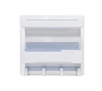 RoaQinFo Organizer da Parete per Dormitorio | Design Salvaspazio, Mensola Organizzatrice con Bordo di Ritenzione, Compatto, Mensola Galleggiante con Ganci e Clip