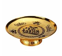 RoaQinFo Piatto per Offerte Religiose Realizzato in Plastica Leggera Decorata Vassoio con Base Rialzata E Decori Eleganti Piatto per Frutta Altare Religiose, 22 Cm