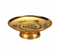 RoaQinFo Piatto per Offerte Religiose Realizzato in Plastica Leggera Decorata Vassoio con Base Rialzata E Decori Eleganti Piatto per Frutta Altare Religiose, 20 Cm