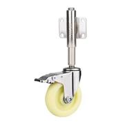 RoaQinFo Ruota Retrattile a Molla con Piastra di Montaggio Robuste Girevole in Nylon con Freno Integrato Fluide Ruota Girevole a 360 Gradi per Officina, 5 Pollici