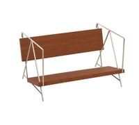 RoaQinFo Scaffale da Scrivania in Legno Scaffale Libreria Mensola Organizer con Design Compatto 40cmx22cmx22cm E Telaio in Metallo Adatto per Scrivania Aula, Marrone Vintage