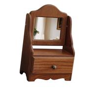 RoaQinFo Specchio Da Trucco in Legno Naturale per La Camera Da Letto, PIAZZA, 22x12.5x33.5 cm