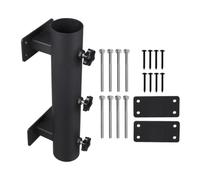RoaQinFo Supporto per Ombrellone da Giardino per Ringhiera del Terrazzo, Adatto a Ombrelloni da 3,3 a 4,6 Cm, Morsetto in Metallo Nero, Installazione a Vite.