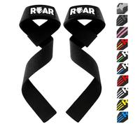 Roar® Cinghie Sollevamento Pesi, Lifting Straps Palestra, Fasce Palestra, Cinghie Palestra, Fasce per Stacchi da Terra, Fasce Sollevamento Pesi, Fascette Palestra, Fasce da Polso Palestra (Nero)