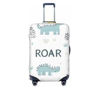 Roar Dino - Copertura per valigia, con simpatico dinosauro, elastica, antigraffio, antipolvere, adatta per bagagli da 56 a 61 cm, Multicolore, L