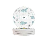 Roar Dino Sottobicchieri Simpatici Dinosauri Assorbenti in Diatomite Sottobicchieri ad asciugatura rapida Tappetino per bevande Tazze rotonde Pad per tavolo Bar Decorazione per la casa