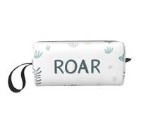 Roar Dino - Trousse da viaggio resistente all'acqua, organizer per articoli da toeletta per donne e uomini, con simpatico dinosauro, con cerniera, piccola borsa per attrezzi portatile