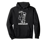 Roar I'm a Dinosaur Cartoon - Divertente disegno Dino T-Rex Felpa con Cappuccio