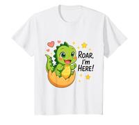 Roar I'm Here Cute Baby Dinosaur per Bambini 1/2 Maglietta