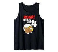 Roar Triceratops 4° Compleanno Boys 4 Years Dinosaur Canotta