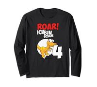 Roar Velociraptor 4° Compleanno Ragazzo 4 Anni Maglia a Manica