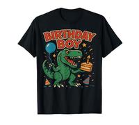 Roaring Birthday Boy Dinosaur Celebration Design Maglietta
