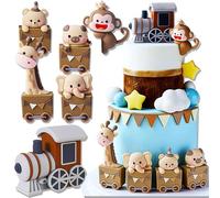 Roaring Good Time decorazione per torta con animali del bambino boho topper per torta con palline d'oro marroni decorazione per torta con orsetti decorazione per torta di compleanno babyshower
