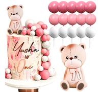 Roaring Good Time decorazione torta orso rosa orso per la torta di compleanno del bambino orsi decorazione torta decorazione per torta di compleanno babyshower
