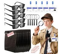 Roaring Good Time Detective Bomboniere Compleanno Forniture Spy Detective Occhiali Penna Inchiostro Vetro Pass Carta Busta Adesivo Ragazzi Goodie Bag Stuffer Filler Aula