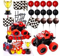 Roaring Good Time topper per torta camion mostro rosso topper per cupcake monster truck per decorazioni per feste monster truck decorazioni per il compleanno di monster truck