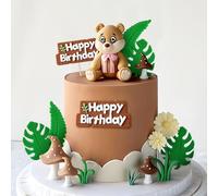 Roaring Good Time topper per torta con figure di animali del bosco topper per torta con orso della foresta decorazione di compleanno con animali della foresta per babyshower birthday