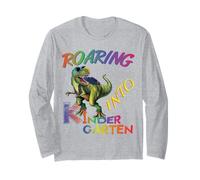 Roaring Into Kindergarten Dinosaur Kids Day Back to School Maglia a Manica
