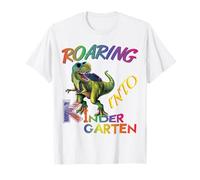 Roaring Into Kindergarten Dinosaur Kids Day Back to School Maglietta