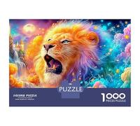 Roaring Lion in A Fantasy Realm Puzzle Da 1000 Pezzi The Lion Ideale Per Uomini, Donne, Anziani E over 65 70x50cm/1000pcs