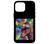 “Roaring T Rex” Colorful Pop Art Dinosaur Graphic Design Fun Custodia per iPhone 16 Pro Max