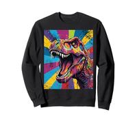 “Roaring T Rex” Colorful Pop Art Dinosaur Graphic Design Fun Felpa