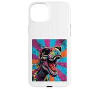 Roaring T Rex Colorful Pop Art Dinosaur Graphic Kids Boys Custodia per iPhone 15 Plus