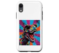 Roaring T Rex Colorful Pop Art Dinosaur Graphic Kids Boys Custodia per iPhone XR