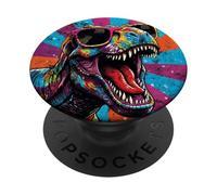 Roaring T Rex Colorful Pop Art Dinosaur Graphic Kids Boys PopSockets PopGrip Adesivo
