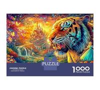 Roaring Tiger with A Tiny Princess Puzzle Da 1000 Pezzi The Forest King Divertimento Di Ingegno Per Adulti E Bambini 38x26cm/1000pcs