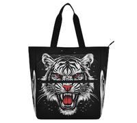 Roaring Tigers - Borsa tote per libri per bambini, ragazzi e ragazze, leggera, resistente, riutilizzabile, per biblioteca, scuola e tempo di gioco, arcobaleno
