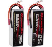RoaringTop 5200mAh 5S 25C 18,5V RC Lipo batteria senza spina 4 mm Bullet Wire per aereo modello F3A (2 confezioni)