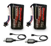 RoaringTop 7.4V 3000mAh 2S Batteria agli ioni di litio con spina SM-3P, utilizzata per DE43 DE60 RC Racing RC Car Batteria 1575 Dump Truck Engineering Truck Toy Car