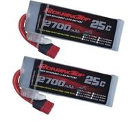 RoaringTop Lipo Batteria 2S 2700mAh 25C 7.4V con Connettore Deans T Compatibile con WLToys RC Auto e Camion (2 PCS)