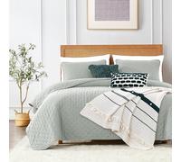 ROARINGWILD California Cal - Set di biancheria da letto king size con federe, copriletto leggero oversize verde salvia, 3 pezzi, 299,7 x 269,2 cm