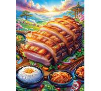Roasted Feast with Sushi And Side Dishes Rompicapo 1000 Pezzi Per Decorazione Ufficio Animal Plant Cartone Rigido Anti Riflesso Tema Arte Moderna Per Studio Con Poster Incluso Top Vendita 1000 PCS