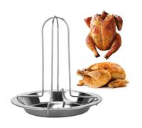Roaster Rack Porta Pollo Arrosto Griglia per Pollo per Barbecue Verticale Supporto per Pollo con Drip Pan Teglia da Forno Antiaderente con Tacchino Arrosto di Tacchino per Accessori per Forno o Grill