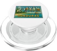 Roatan Honduras, poster vintage souvenir di viaggio con grafica artistica PopSockets PopGrip per MagSafe