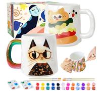 Roaxkois Set di pittura in ceramica | Set di tazze da pittura include tazze, pennelli, colori e istruzioni per dipingere, set di ceramiche per la casa, set fai da te per adulti