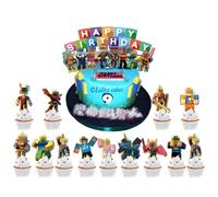 Rob-lx Cake Topper，25 Pezzi Rob-lx Decorazioni Torta Compleanno，Decorazioni Torte，Buono per le feste