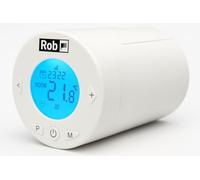 ROB Smart Termostato per termosifone con LCD, programmabile, modalità risparmio energetico, rivelazione aperta, compatibile con valvole Danfoss RA/RAV/RAVL