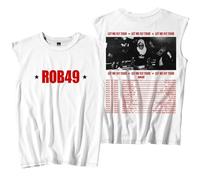 Rob49 Let Me Fly Tour 2025 Merch Canotte Senza Maniche T-Shirt Port Vest Donne Uomini Casual Outdoor Sportwear, bianco, L