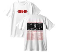 Rob49 Let Me Fly Tour 2025 Merch T-shirt in cotone unisex alla moda girocollo a maniche corte, bianco, M