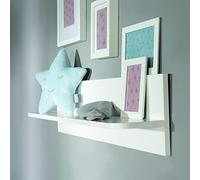 roba Scaffale da Parete Universale, per Cameretta, 90 cm, Decorativo, Ripiano, Angoli Arrotondati, Legno Laccato Bianco