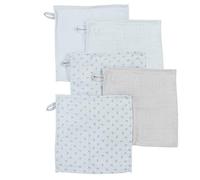 roba 306140G228 Set Di 5 Panni Da Bagno 'Lil Planet, blu, 25 x 25 cm, In Mussola