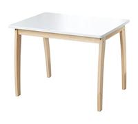 roba 50728WE Tavolo per bambini, in legno massiccio e MDF, con piano laccato bianco