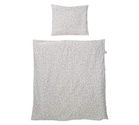 roba - Biancheria da letto per culla in 100% morbido jersey di cotone trapuntato, set composto da copripiumino 80 x 80 cm e federa 35 x 40 cm, per culla e culla, grigio