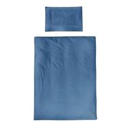 roba Biancheria da Culla Seashells Indigo - Federa 40 x 60 cm + Copripiumino 100 x 135 cm - Certificato GOTS e Oeko Tex - Cotone Bio Traspirante - Blu